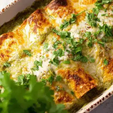 Green Chicken Enchiladas with Cream Cheese