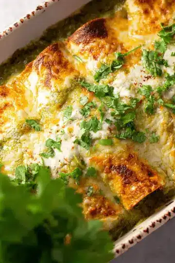 Green Chicken Enchiladas with Cream Cheese
