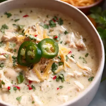 Creamy White Chicken Chili {Stovetop or Slow Cooker}