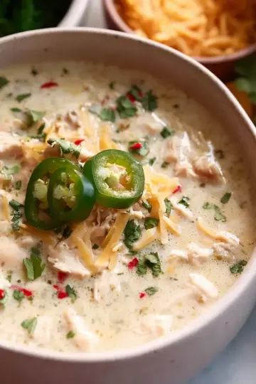 Creamy White Chicken Chili {Stovetop or Slow Cooker}