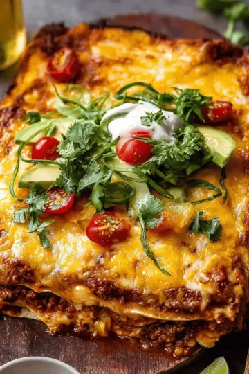 Beef Enchilada Casserole.