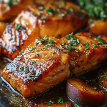 Bourbon Peach Roasted Salmon