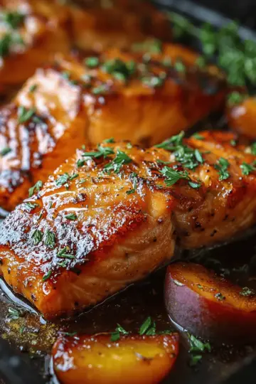 Bourbon Peach Roasted Salmon