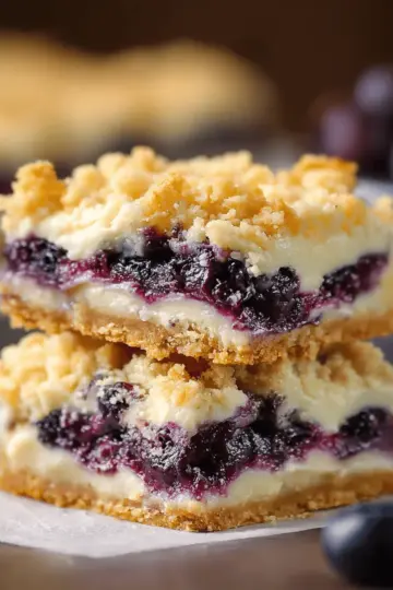 Blueberry Cream Cheese Crumb Bars