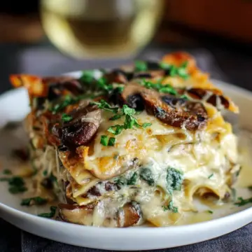 Mushroom Spinach Lasagna