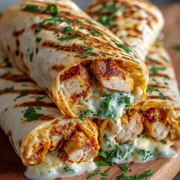 Cheesy Garlic Chicken Wraps
