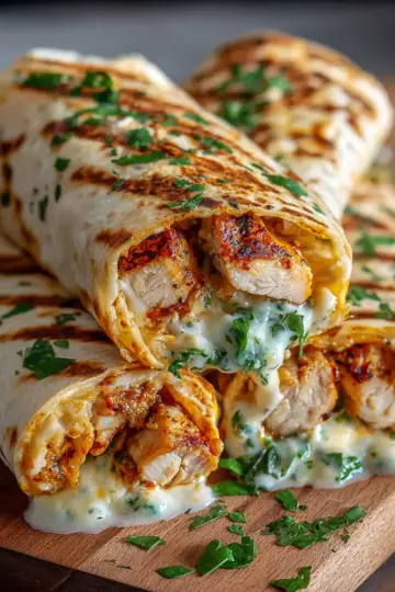 Cheesy Garlic Chicken Wraps