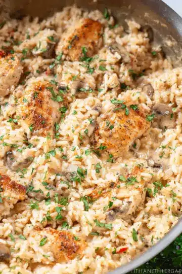 One Pot Creamy Parmesan Chicken and Rice