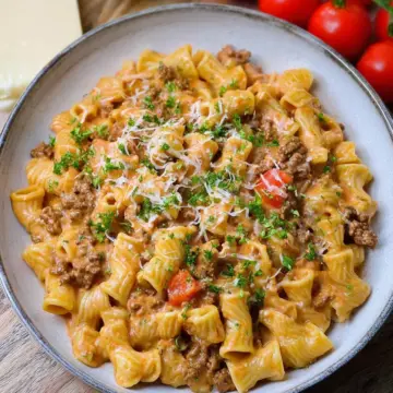 Creamy Rotel Pasta with Ground Beef