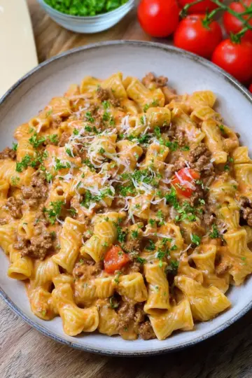 Creamy Rotel Pasta with Ground Beef