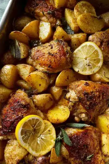 One Pan Greek Lemon Chicken and Potatoes