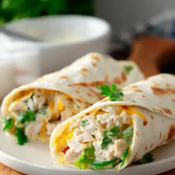 Easy Cheesy Garlic Chicken Wrap
