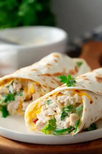 Easy Cheesy Garlic Chicken Wrap