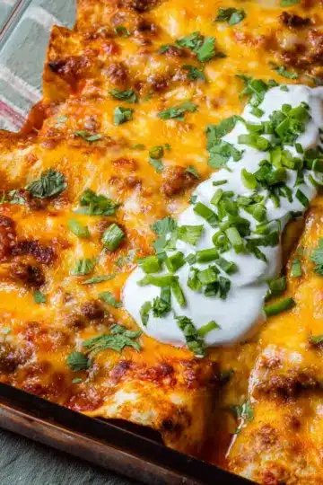 Easy Cheesy Ground Beef Enchiladas
