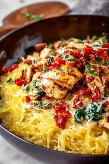 Tuscan Chicken and Spaghetti Squash