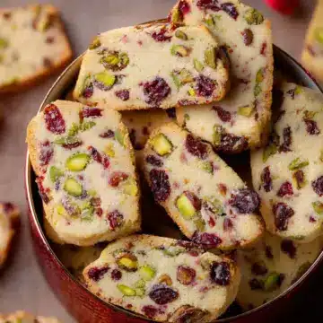 Cranberry Pistachio Shortbread Cookies