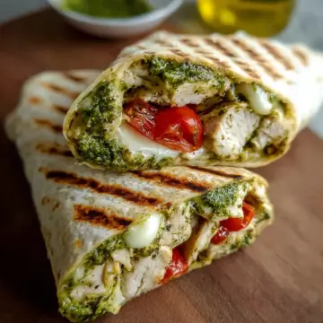 Pesto Chicken Wrap With Mozzarella & Tomato