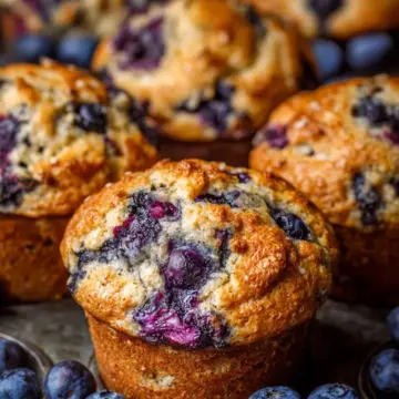 Healthier Blueberry Greek Yogurt Muffins