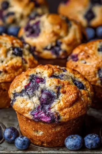 Healthier Blueberry Greek Yogurt Muffins