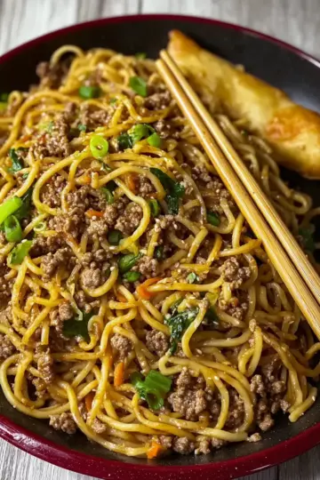 Mongolian Ground Beef Noodles
