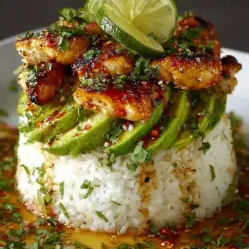 Honey Lime Chicken and Avocado Rice Stack Recipe for a Fresh Meal