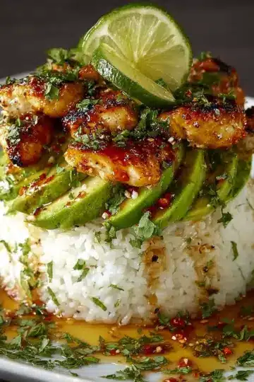 Honey Lime Chicken and Avocado Rice Stack Recipe for a Fresh Meal