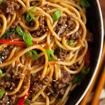 Mongolian Ground Beef Lo Mein