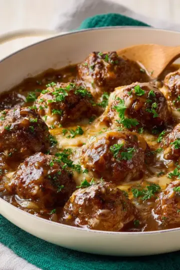 French Onion Meatballs