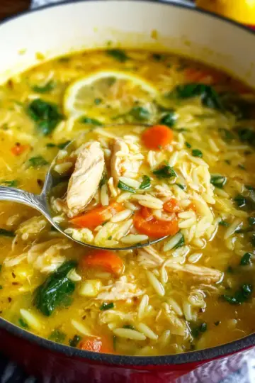 Lemon Chicken Orzo Soup