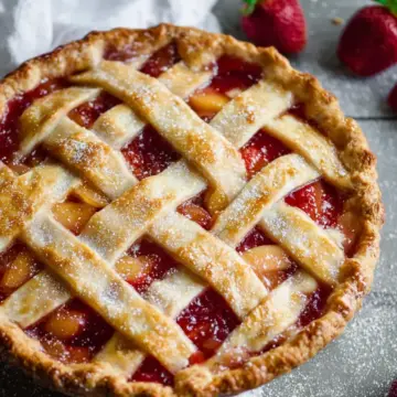 Strawberry Peach Pie Recipe (Fresh or Frozen Filling!)