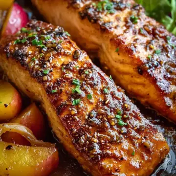 Bourbon Peach Roasted Salmon Recipe