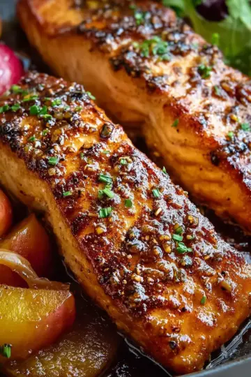 Bourbon Peach Roasted Salmon Recipe