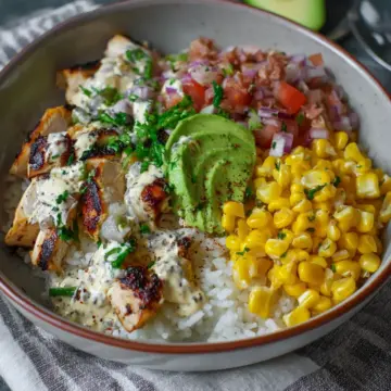 Street Corn Chicken Rice Bowl