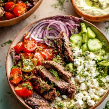 Mediterranean Steak and Rice Bowls