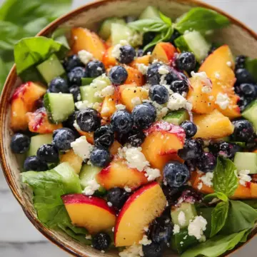 Blueberry Peach Feta Salad