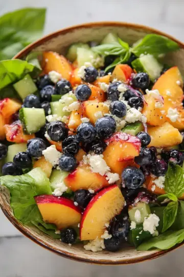 Blueberry Peach Feta Salad