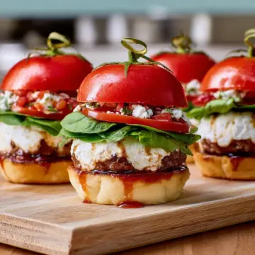 No-Bun Bruschetta Burgers