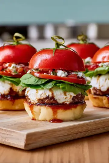 No-Bun Bruschetta Burgers