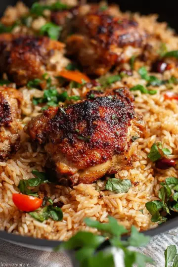 One Pot Caribbean Jerk Chicken & Rice