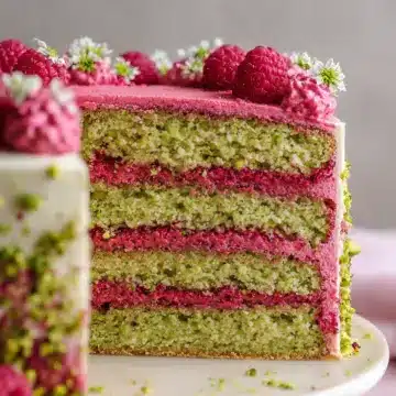 Easy Pistachio Raspberry Dream Cake