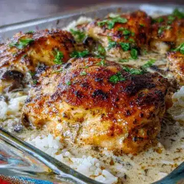 smothered chicken with rice