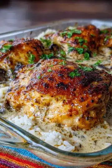 smothered chicken with rice