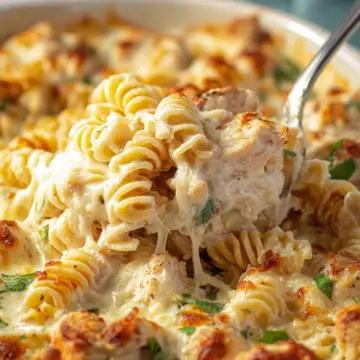 Garlic Parmesan Chicken Pasta Bake