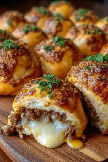 Garlic Parmesan Cheeseburger Bombs