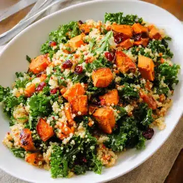 Roasted Sweet Potato, Quinoa and Kale Salad