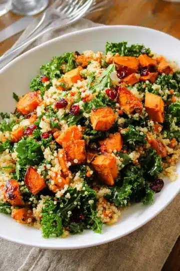 Roasted Sweet Potato, Quinoa and Kale Salad