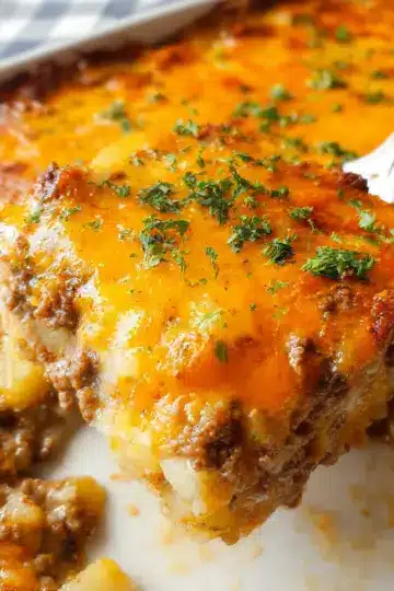 Cheesy Ground Beef and Potato Casserole