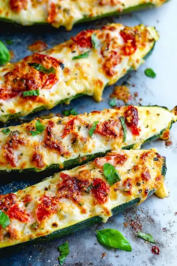 Cheese Stuffed Zucchini Boats