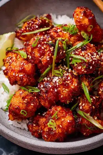 Air-Fried Korean Cauliflower with Sticky Gochujang Sauce