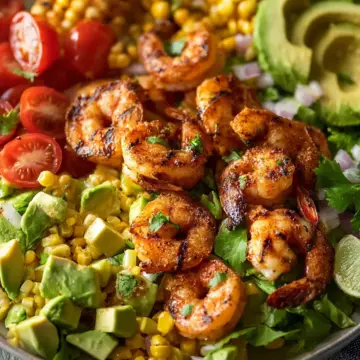 Grilled Shrimp, Avocado, and Corn Salad Recipe
